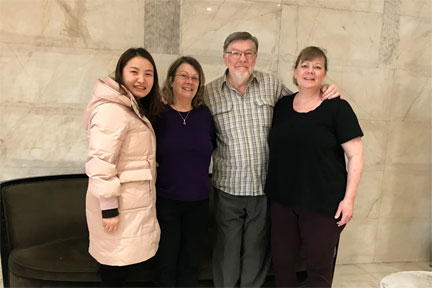 Shelli and Her Families Meeting Their Travel Consultant Bella at a Hotel in Xian