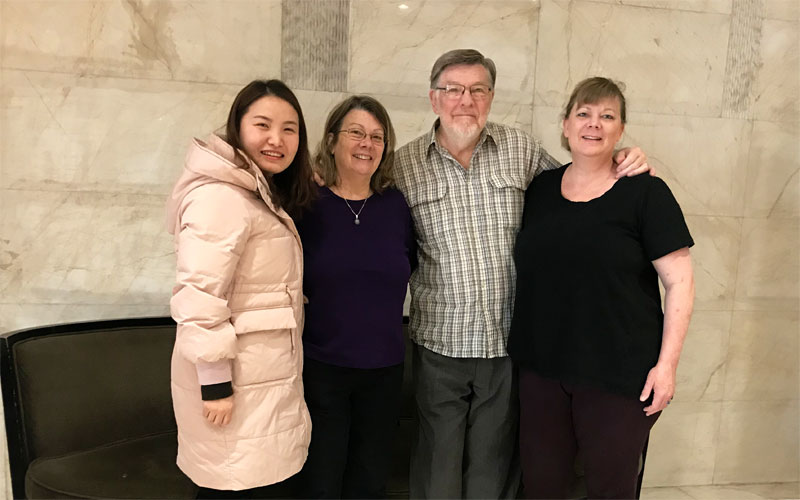 Shelli and Her Families Meeting Their Travel Consultant Bella at a Hotel in Xian